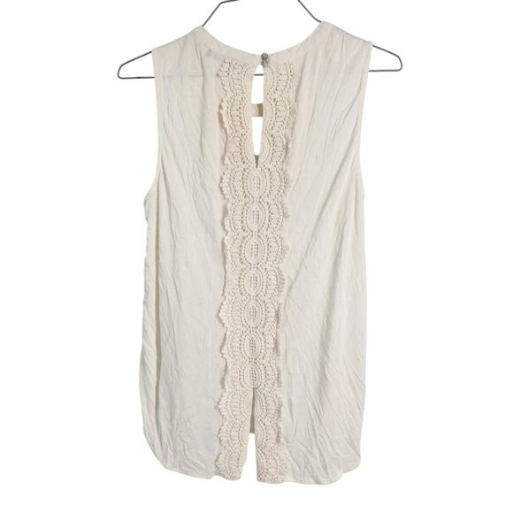 Daniel Rainn Cream Colored Sleeveless Boho Lace Tank Top Womens Size Medium M - Picture 2 of 4